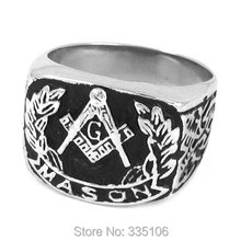 Free shipping! Freemasonry Masonic Ring Stainless Steel Jewelry Classic MASON Motor Biker Men Ring SWR0303 2024 - buy cheap