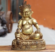 Estatua de Buda tibetano, budismo, bronce dorado, amarillo, jambala, dios de la riqueza 2024 - compra barato
