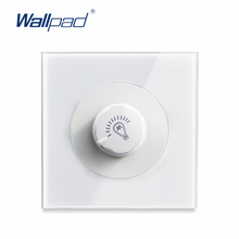 Wallpad L6 White Glass Dimmer Wall Switch Tempered Glass 500W 220V 2024 - buy cheap