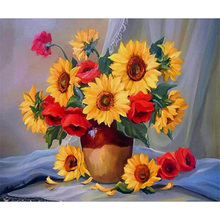 Full DIY Diamond Painting Sunflower vase Cross Stitch Diamond Embroidery flower Patterns rhinestones Mosaic home decor gift 2024 - buy cheap