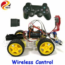 Arduino-kit de montagem de chassi para carro robô, sem fio, com placa uno r3 + placa de proteção de acionamento por motor, evita obstáculo 2024 - compre barato