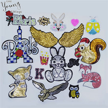 New arrive Cartoon Embroidery Sequins patch Hot melt adhesive Patch DIY Iron on patch Badges Clothing Sewing Accessory Supplies 2024 - buy cheap