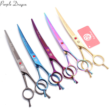 7" JP Stainless Purple Dragon Grooming Scissors Up Curved Scissors Dogs Scissors Professional Pets Shears Animal Scissors Z4002 2024 - buy cheap