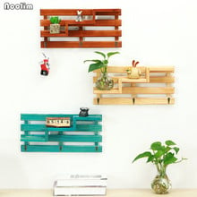 NOOLIM Wood Shelf Decorative Wall Shelf Wall Mounted Flower Rack Flower Pot Holder Sundries Organizer Living Room Decoration 2024 - buy cheap