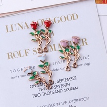 3D Stereo Red Rose Flowers Pendant Gold Korean Charms Elegant DIY Accessories For Handmade Women Jewelry Necklace Bracelets 2024 - buy cheap