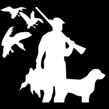 14cm*12.8cm Duck Hunting Dog Fashion Vinyl Decals Car Stickers Car-styling Black/Silver S6-3318 2024 - buy cheap