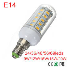 High Power 9W/12W/15W18W/20W LED Lamp 5730 SMD LED Bulb E14 24/36/48/56/69led chips Corn light LED Candel light AC220V 230V 240V 2024 - buy cheap