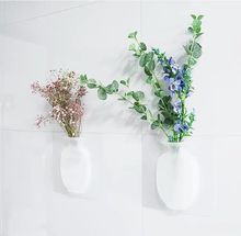 Magic Vase Wall Hanging Flowers Container Silicone Vase Refrigerator Glass No Trace Stickers Hung Water Plant Flower Pot 2024 - buy cheap
