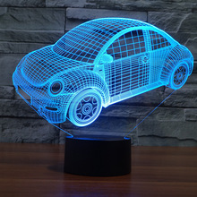 Creative Car 3d Led Lamp Acrylic Decorative Colorful Gift 3d Modern Table Lamp Car Lovely Cartoon Children's Toys 2024 - buy cheap