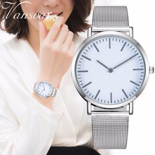 Relógio de luxo aço inoxidável prateado, exclusivo, masculino, feminino, simples, de quartzo, para dropshipping, venda imperdível 2024 - compre barato