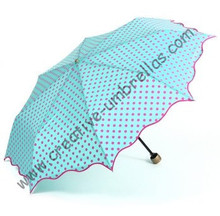 Manual fashional full dot design umbrellas,190T pongee  fabric,pencil supermini,ladies' parasol,three fold,rain gear,supermini 2024 - buy cheap