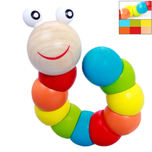 Kids Puzzle Educational Wooden Toys Color Count Fingers Flexible Training Baby Children Spinner Twisting Worm Toys for Children 2024 - buy cheap