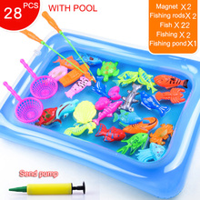 Magnetic Fishing Toy Set for Kids Fishing Games Outdoor Toys Rod Hook Fishes with Inflatable Pool M09 2024 - buy cheap