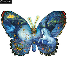 Completo quadrado 5d diy pintura diamante "borboleta mundo cavalo" bordado ponto cruz mosaico decoração de casa presente cj19 2024 - compre barato
