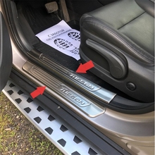 Abaiwai auto adesivos acessório estribos para hyundai tucson porta do carro soleiras nerf bares guarda peças 304 aço inoxidável 8 pçs 2024 - compre barato