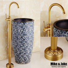 Antique Floor Stand basin faucet bathtub stand tap Shower Mixer Brass Shower set Luxury Bathtub stand faucet 2024 - buy cheap