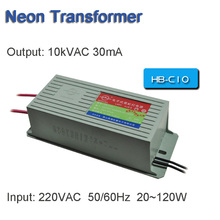 Transformador electrónico de neón, suministro de alta potencia de balasto, 10M, 120W, entrada de 220V, salida de 10KV, 30mA, HBC10, Envío Gratis 2024 - compra barato