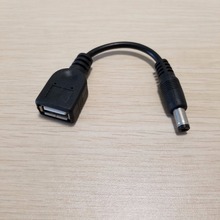 Адаптер постоянного тока 2,1 мм x 5,5 мм к USB Type A конвертер удлинитель данных штекер-гнездо черный 10 см 2024 - купить недорого