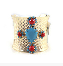 Traditional Ethnic Personalized  European Style Bohemia Large Gem Wide Bangles Bracelet B1250 2024 - buy cheap