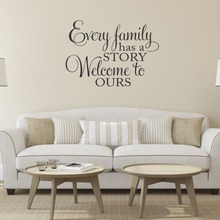 Every Family has a Story Welcome to Ours Vinyl Wall Decal Family Lettering Art Stickers Home Decor Living Room for Wall D793 2024 - buy cheap