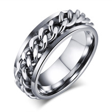 Женское кольцо из нержавеющей стали, кольца 8 мм, черная Золотая цепочка, кольца американского размера 7-11, обручальные кольца, ювелирные изделия 2024 - купить недорого