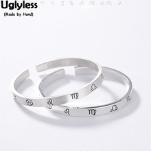 Uglyless 100% Real 999 Pure Silver Buddhism Lovers Bangles Six Words Blessing Open Bangles Couples Fine Jewelry Unisex Bracelets 2024 - buy cheap