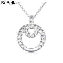 Collar BeBella con colgante de doble circel hecho con cristal checo para regalo 2024 - compra barato