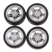 40mm 5-Spoke Plastic Wheel Rims with Soft Rubber Tires for RC Racing Car, Pack of 4 2024 - buy cheap