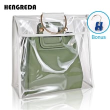 Clear Dust-Proof Bag Case Organizer Woman Transparent Handbag Protector Holder Hengreda 2018 Fashion for Travel Beach 2024 - buy cheap