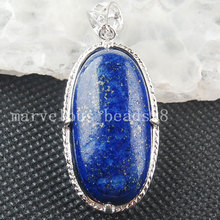 Free shipping Fashion Jewelry 18x35mm Natural Lapis Lazuli Art  Pendant Bead  MC3552 2024 - buy cheap