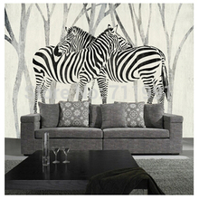 Custom 3D mural Wallcoverings,zebra in the forest for sofa bedroom TV background wall home decoration paper 2024 - buy cheap