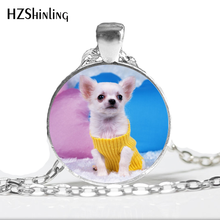 Женское Новое модное ожерелье с подвеской дружбы с изображением чихуахуа, стеклянное ожерелье с кабошоном и собакой HZ1 2024 - купить недорого