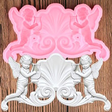 Angel Baby Border Silicone Molds Baby Birthday Cupcake Topper Fondant Cake Decorating Tools DIY Baking Chocolate Candy Clay Mold 2024 - buy cheap