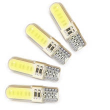 4 PCS T10 Led Cob Car Bulbs T10 W5W 12V Silicone Car Interior Lights White Yellow Blue License Plate Wedge Parking Lamps 2024 - buy cheap