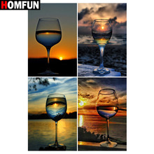 HOMFUN Full Square/Round Drill 5D DIY Diamond Painting "Cup sunset scenery" 3D Embroidery Cross Stitch 5D Home Decor Gift 2024 - buy cheap