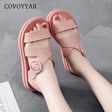 COVOYYAR 2022 Women Gladiator Sandals Flat Summer Woman Shoes Platform Cute Buckle Jelly Lady Girl Causal Beach Shoes  WSS473 2024 - buy cheap