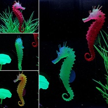 Silicone Artificial Luminous Glowing Effect Sea Horse Fish Tank Simulation Jellyfish Hippocampus Ornament Decoration Landscape 2024 - buy cheap