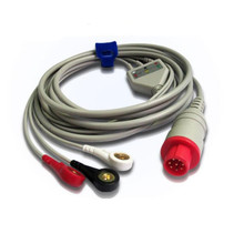 Cable de ECG Compatible con Monitor de pacientes Bionet BM3 de una pieza, 3 cables, cables de plomo ECG de 6 pines, extremo de ecg cableSnap, TPU, AHA 2024 - compra barato