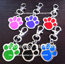 having stocks! 100pcs free shipping paw dog tags/dog paw pendant for pets,mixed colors! 2024 - buy cheap