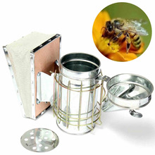 Ahumador de colmena de abejas pequeño galvanizado con placa de protección térmica, equipo de apicultura, nuevo, 1 Juego 2024 - compra barato