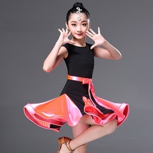 Girls Latin Dancing Dress Children's Latin Dance Suit Students Summer Dancing Compitition Costumes Short Sleeve O Neck D-0267 2024 - buy cheap