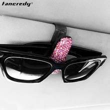 Auto Fastener Cip Diamond Sunglasses Luxury 2018 Holder for Car Visor Sun Gasses Holder Ticket Clip for Woman Girls Eyeglasses 2024 - buy cheap