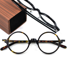 Top Quality Hand Made Acetate Round Eyeglasses Frames Men Women Compute Vintage Optical Glasses Brand design With Box 8834 2024 - buy cheap