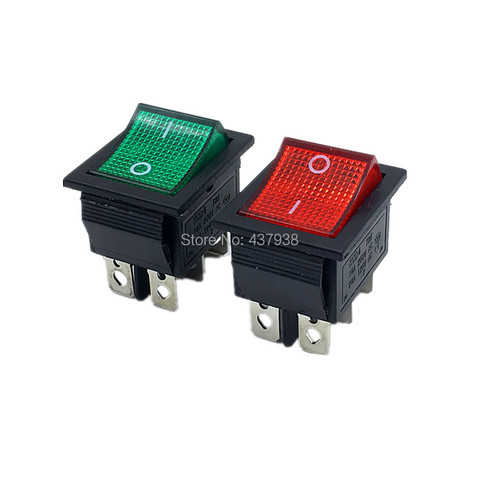 1PC Latching KCD4 Rocker Switch 6 pins with Light 2 Position ON OFF 16A 250V/20A 125VAC Power Switch 2022 - buy cheap