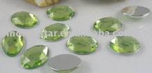 FREE SHIPPING 300PCS Pale green Faceted OVAL Acrylic Rhinestone Flatback M1824 2024 - buy cheap