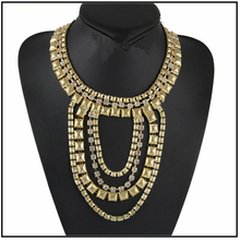 Модная Готическая многослойная цепочка CirGen с золотым и черным покрытием и кристаллами, массивное ожерелье-чокер с кулоном, женское ювелирное изделие, B61 2024 - купить недорого