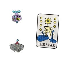 Colorful Enamel Badge Bat Devil Potion Sad Elephant Face Pretty Womam Star Skates Pin Brooch Badge Gift for man and woman 2024 - buy cheap