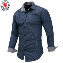 Fredd Marshall-Camiseta a rayas de manga larga para hombre, camisa informal de algodón de 100%, de talla grande 3XL, 2017, novedad de 121 2024 - compra barato