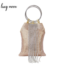 Luxury Lady Handbag Fashion Rhinestone Tassel Evening Clutch Bag Female Purse Gold Sliver Color Wedding Party Bridal Bag ZD1197 2024 - buy cheap