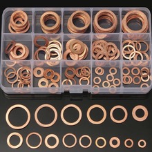 150pcs Solid Copper Washers Sump Plug Assorted Washer Set Gasket 15 Sizes Electrical Sealing Auto Ring Thermal Conductivity +Box 2024 - buy cheap